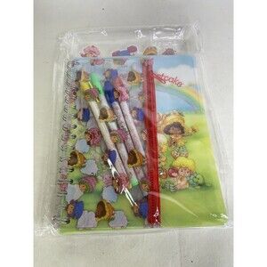 Strawberry Shortcake Tab Journal Notebook with Gel Pen and Pouch Set NEW